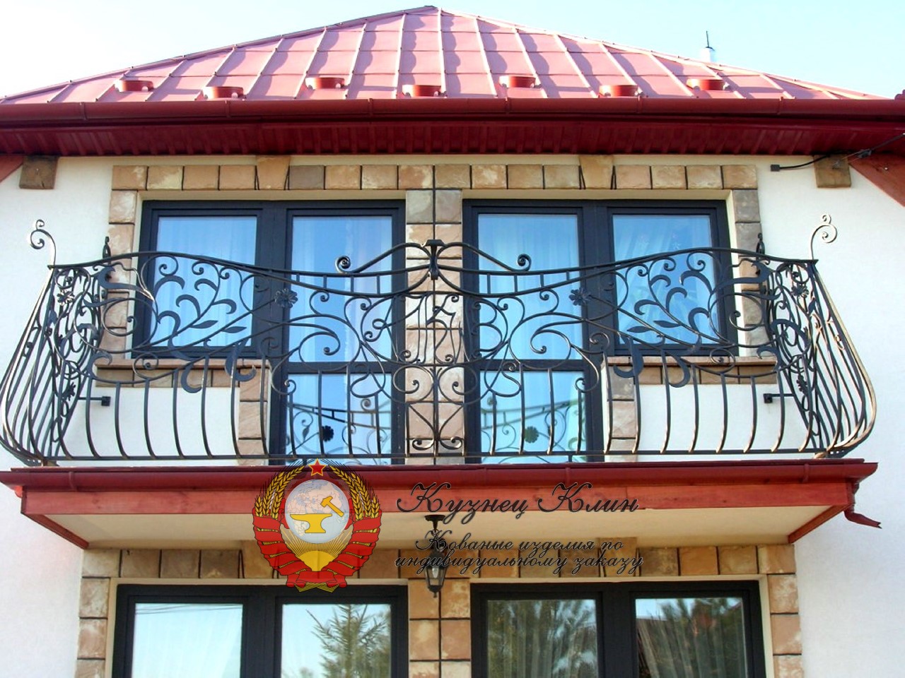 Кованое ограждение балкона объемное